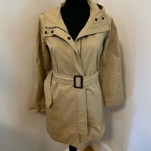 J.Crew Women’s Cotton Trench Coat with Hood and Belt